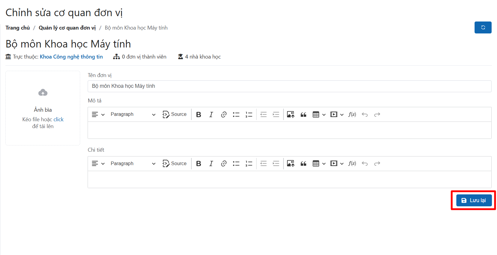 Quản lý cơ quan đơn vị