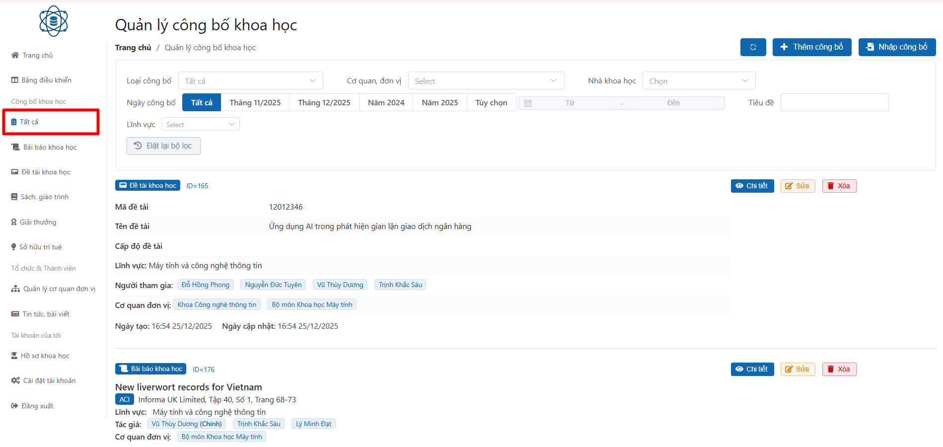 Quản lý công bố