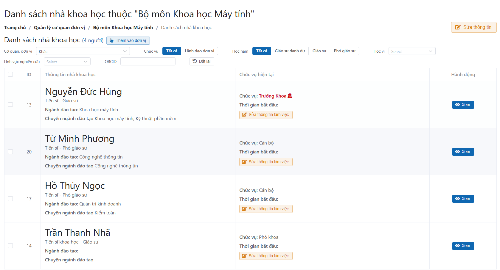 Quản lý nhà khoa học