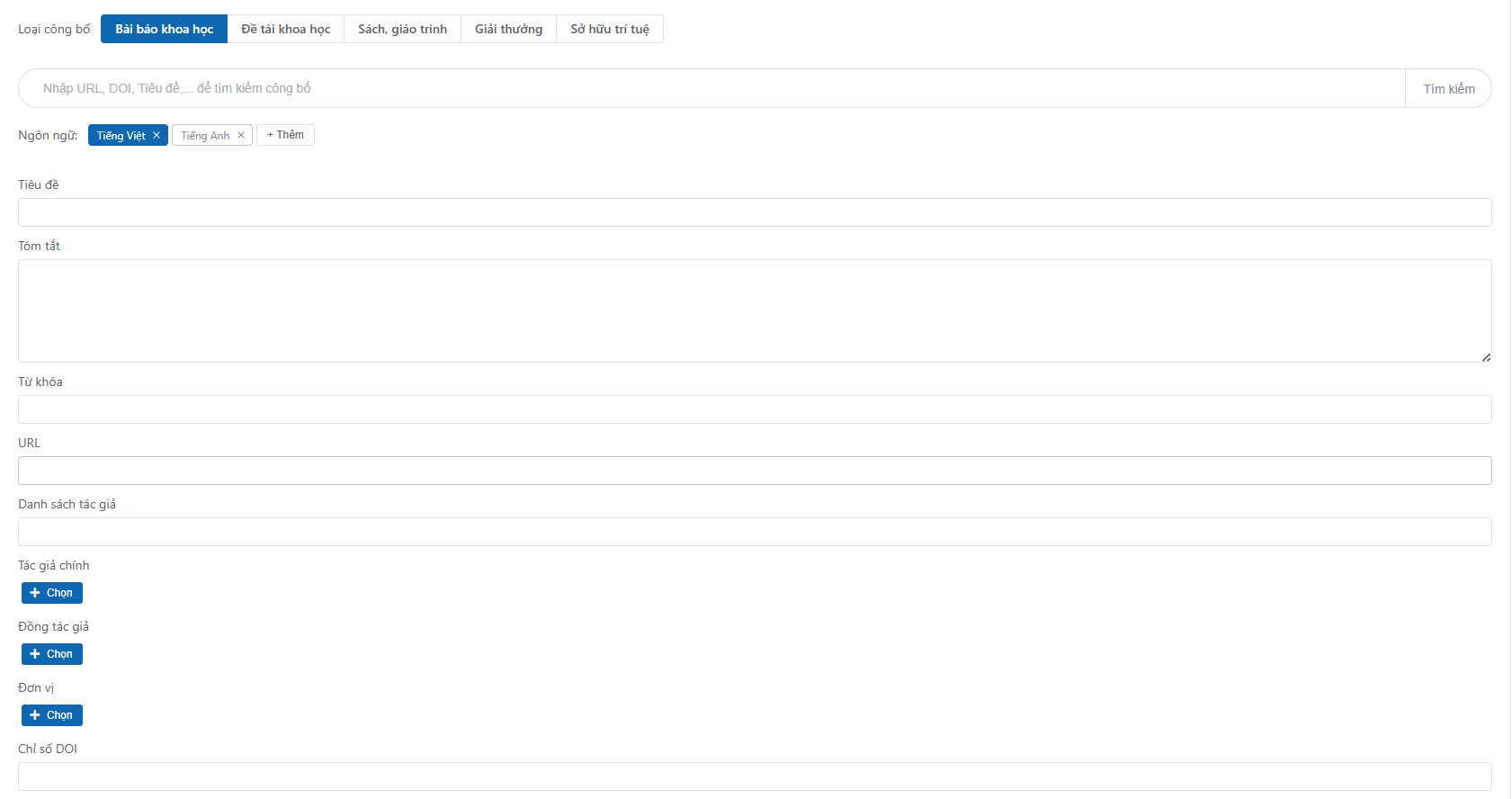 Thêm công bố khoa học