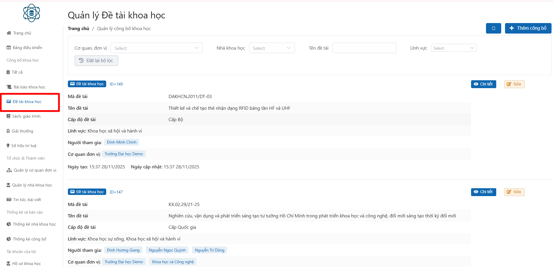 Thêm công bố khoa học