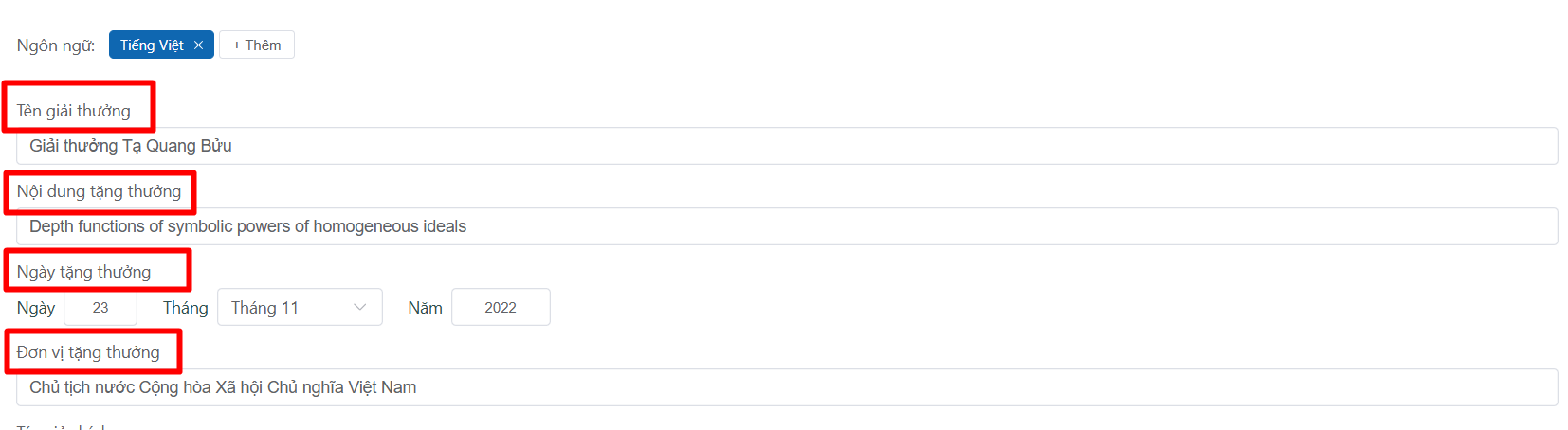 Thêm công bố khoa học