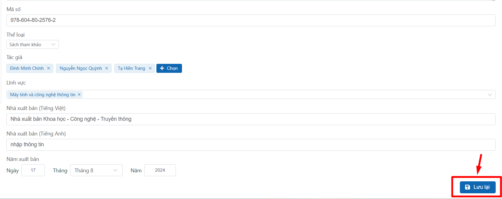 Thêm công bố khoa học