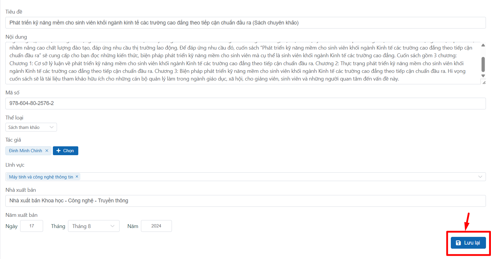 Thêm công bố khoa học