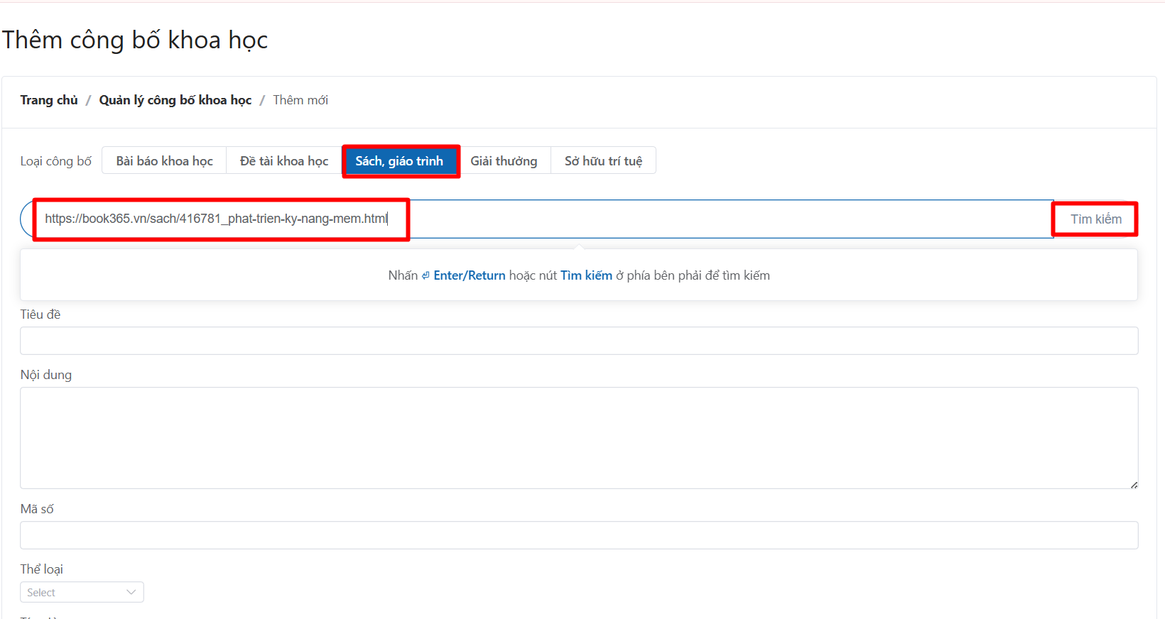 Thêm công bố khoa học