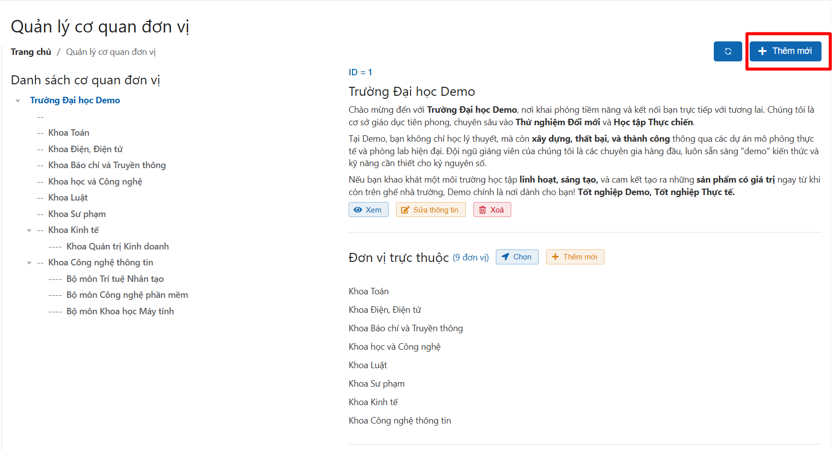 Thêm cơ quan đơn vị