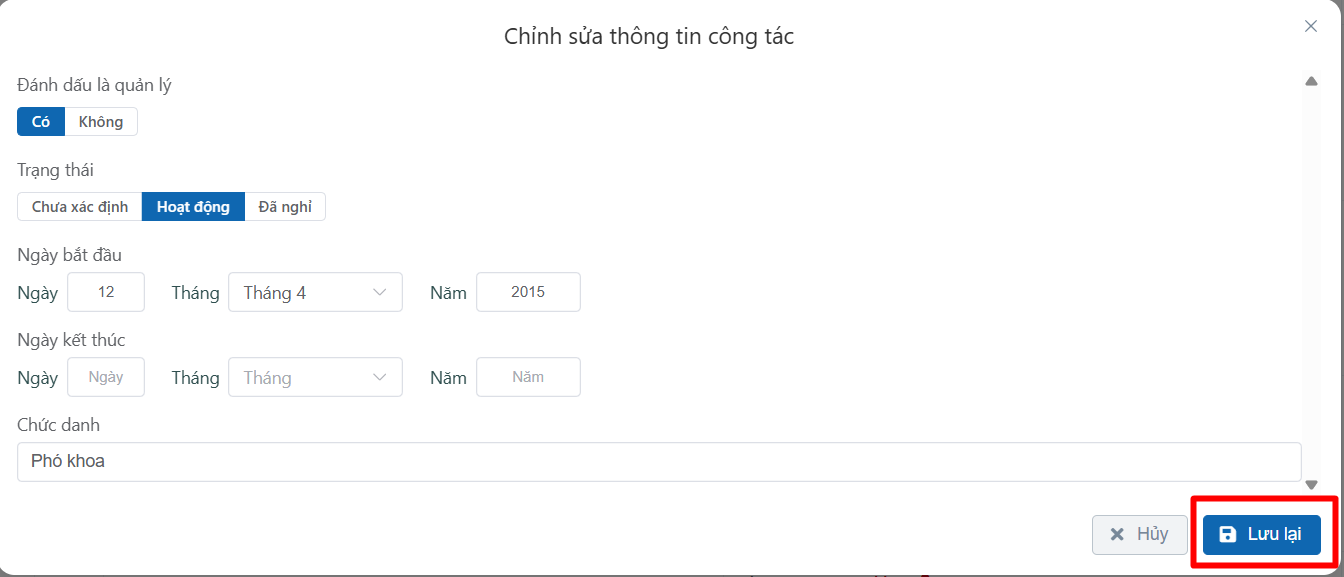 Chỉnh sửa cơ quan đơn vị
