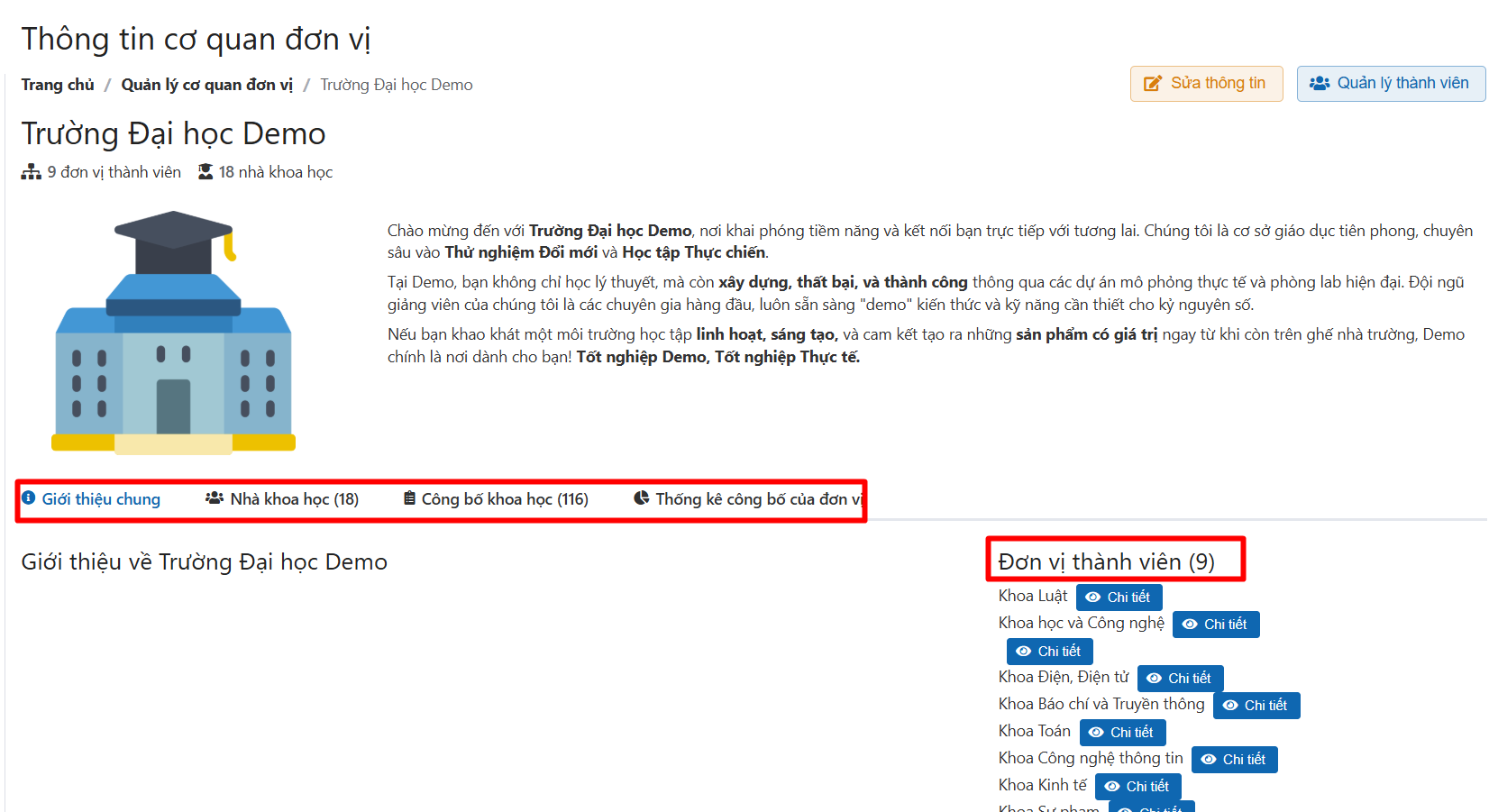 Chỉnh sửa cơ quan đơn vị