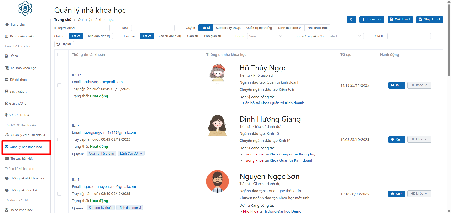 chỉnh sửa thông tin