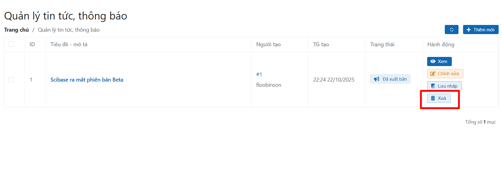 Quản lý tin tức bài viết