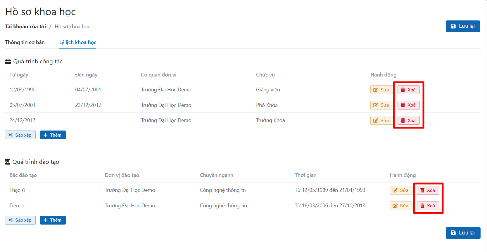 Cập nhật thông tin cá nhân